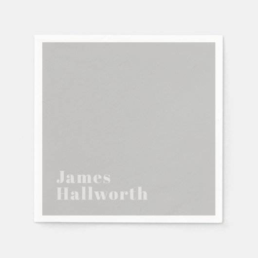 レトロモダン名ミニマル(または他の文字) スタンダードカクテルナプキン (正面)