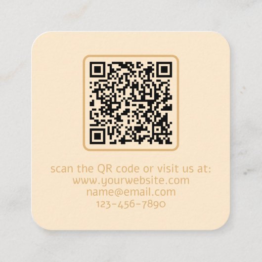 レトロモダン名(幾何形状と色の順を含む) スクエア名刺 (裏面)