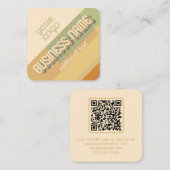 レトロモダン名(幾何形状と色の順を含む) スクエア名刺 (正面/裏面)