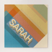 レトロモダン名（幾何形状と色を含む） ジグソーパズル (横)