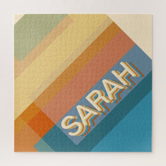 レトロモダン名（幾何形状と色を含む） ジグソーパズル (縦)