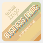 レトロモダン名(幾何形状と色を含む) スクエアシール (正面)