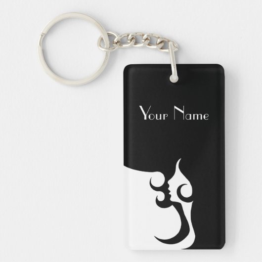 レトロモダン女 キーホルダー (正面)