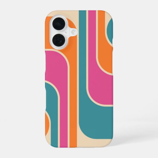 レトロモダン幾何学デザイン iPhone 16ケース (裏面)