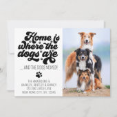 レトロモダン我々は移動しカスタムた犬の写真の移動 案内状 (正面)