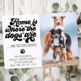 レトロモダン我々は移動しカスタムた犬の写真の移動 案内状