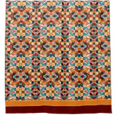 レトロモダン抽象芸術スクエアコレクション シャワーカーテン (正面)