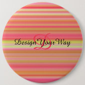 レトロモダン抽象芸術ストライプモノグラムイニシャル 缶バッジ (正面)