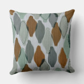 レトロモダン抽象芸術セージグリーングレーブラウン クッション (裏面)
