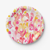 レトロモダン抽象芸術ピンク ペーパープレート (正面)