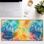 レトロモダン抽象芸術レインボーウォーターカラー絞り染め デスクマット