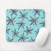 レトロモダン抽象芸術生物学パターン マウスパッド (マウス)