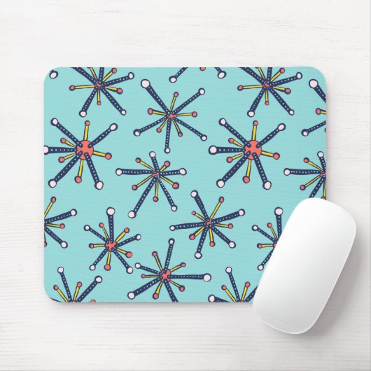 レトロモダン抽象芸術生物学パターン マウスパッド (マウス)
