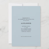 レトロモダン文字フォトブルー卒業 招待状 (裏面)