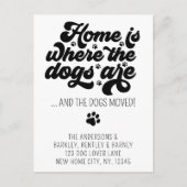 レトロモダン新しいアドレスを移動した犬の移動 案内ポストカード (正面)