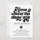 レトロモダン新しいアドレスを移動した犬の移動 案内状 (正面)