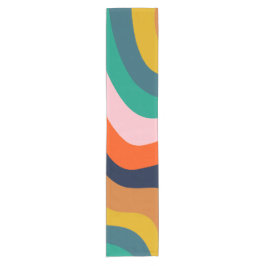 レトロモダン旋回背景 ショートテーブルランナー