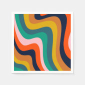 レトロモダン旋回背景 スタンダードカクテルナプキン (正面)