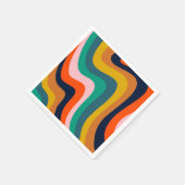 レトロモダン旋回背景 スタンダードカクテルナプキン (角)