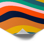 レトロモダン旋回背景 ポスター (角)