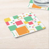 レトロモダン柑橘類 スクエアペーパーコースター (アングル)