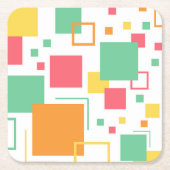 レトロモダン柑橘類 スクエアペーパーコースター (正面)