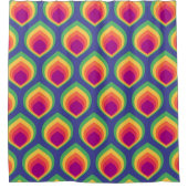 レトロモダン模様 シャワーカーテン (正面)