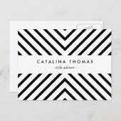 レトロモダン白黒はがき ポストカード (正面/裏面)