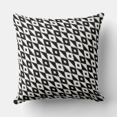 レトロモダン白黒ダイヤモンド形状パターン クッション (裏面)