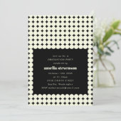 レトロモダン白黒ドット卒業パーティー 招待状 (スタンド正面)