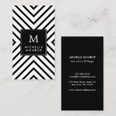 レトロモダン白黒パターンモノグラはっきりしたム 名刺 (正面/裏面)