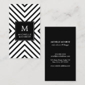 レトロモダン白黒パターンモノグラはっきりしたム 名刺 (正面/裏面)