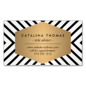 レトロモダン白黒パターン磁気 マグネット名刺 (正面)