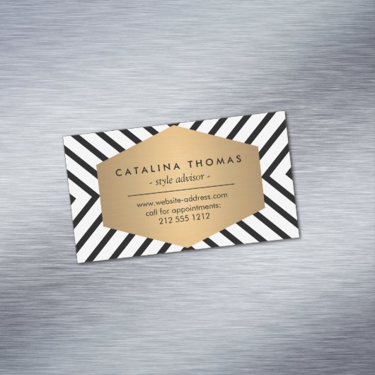 レトロモダン白黒パターン磁気 マグネット名刺 (インサイチュ)