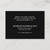 レトロモダン白黒パターン金ゴールドエンブレムクーポン 割引カード (裏面)