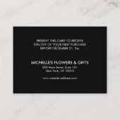 レトロモダン白黒パターン金ゴールドエンブレムクーポン 割引カード (裏面)