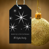 レトロモダン白黒メリークリスマス ギフトタグ