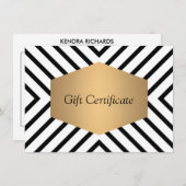 レトロモダン白黒型贈与証 (正面/裏面)
