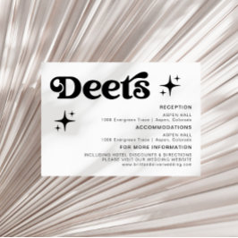 レトロモダン白黒結婚詳細 エンクロージャーカード