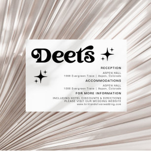 レトロモダン白黒結婚詳細 エンクロージャーカード