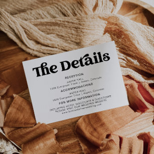 レトロモダン白黒結婚詳細 エンクロージャーカード