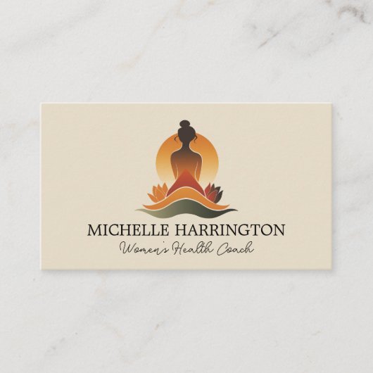 レトロモダン瞑想的な猶予ライフコーチ,ホリスティック 名刺 (正面)