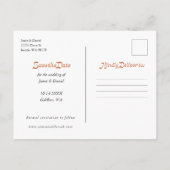 レトロモダン秋の結婚式日付の通知を保存 案内ポストカード (裏面)