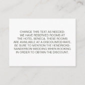 レトロモダン結婚の宿泊 エンクロージャーカード (裏面)