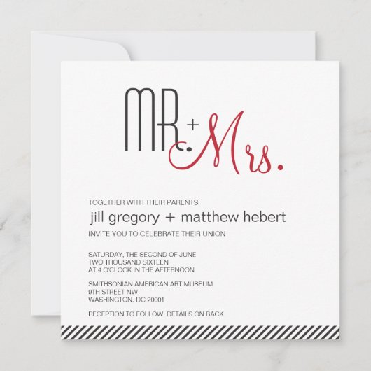 レトロモダン結婚の 招待状 (正面)