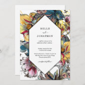 レトロモダン結婚フローラ 招待状 (正面/裏面)