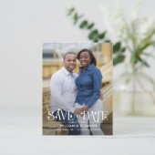 レトロモダン編集可能な色日付はがきを保存 ポストカード (スタンド正面)