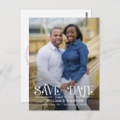 レトロモダン編集可能な色日付はがきを保存 ポストカード (正面/裏面)