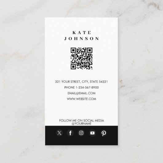 レトロモダン美容師理容師美しいサロン 名刺 (裏面)