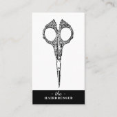 レトロモダン美容師理容師美しいサロン 名刺 (正面)